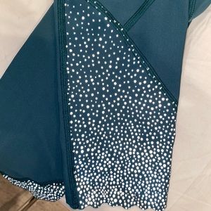 Lululemon 7/8 leggings emerald w/ reflective dots